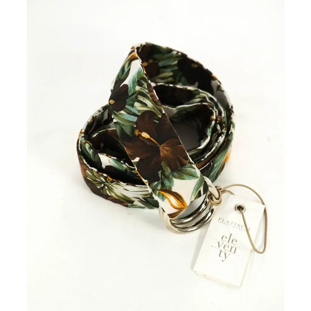 $220 ELEVENTY - PURE SILK Made In Italy O Ring Belt-One Size